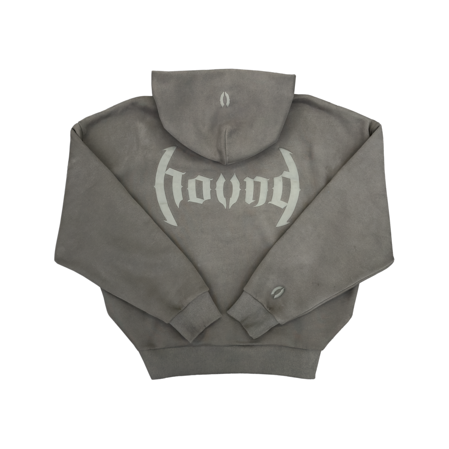 Back Flat Lay of Charcoal Grey Hound Hoodie