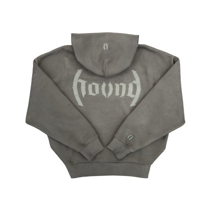 Back Flat Lay of Charcoal Grey Hound Hoodie