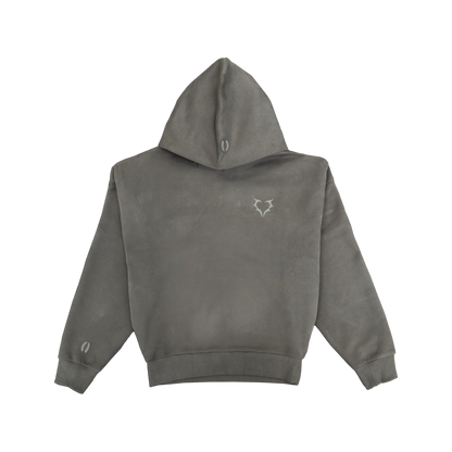 Front Flat Lay of Charcoal Grey Hound Hoodie